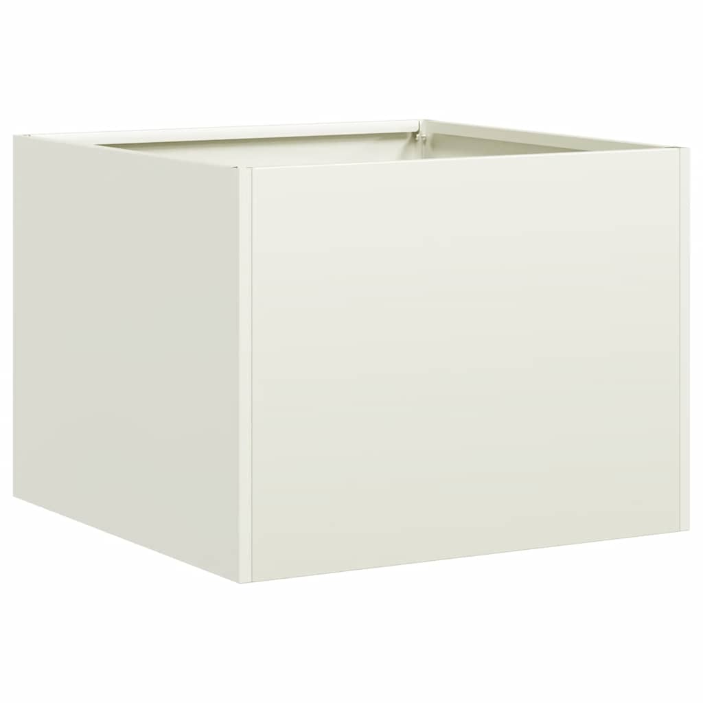 vidaXL Planter White Cold-rolled steel Large Decorative Inlays Planter