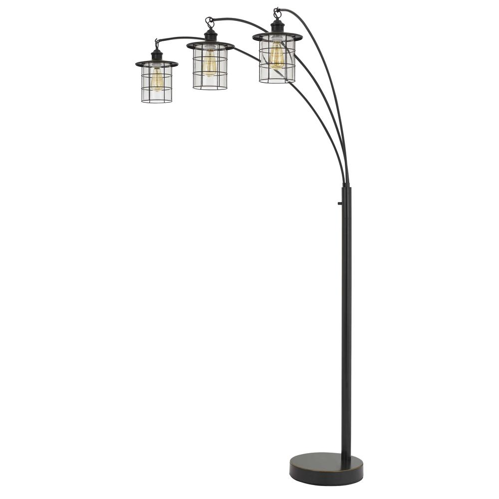 Silverton Arc Floor Lamp with Glass Shades – Edison Bulbs Included