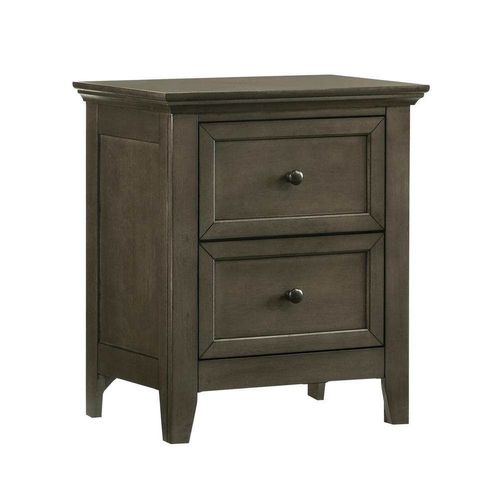 Nightstand, 2 Drawer in Gray