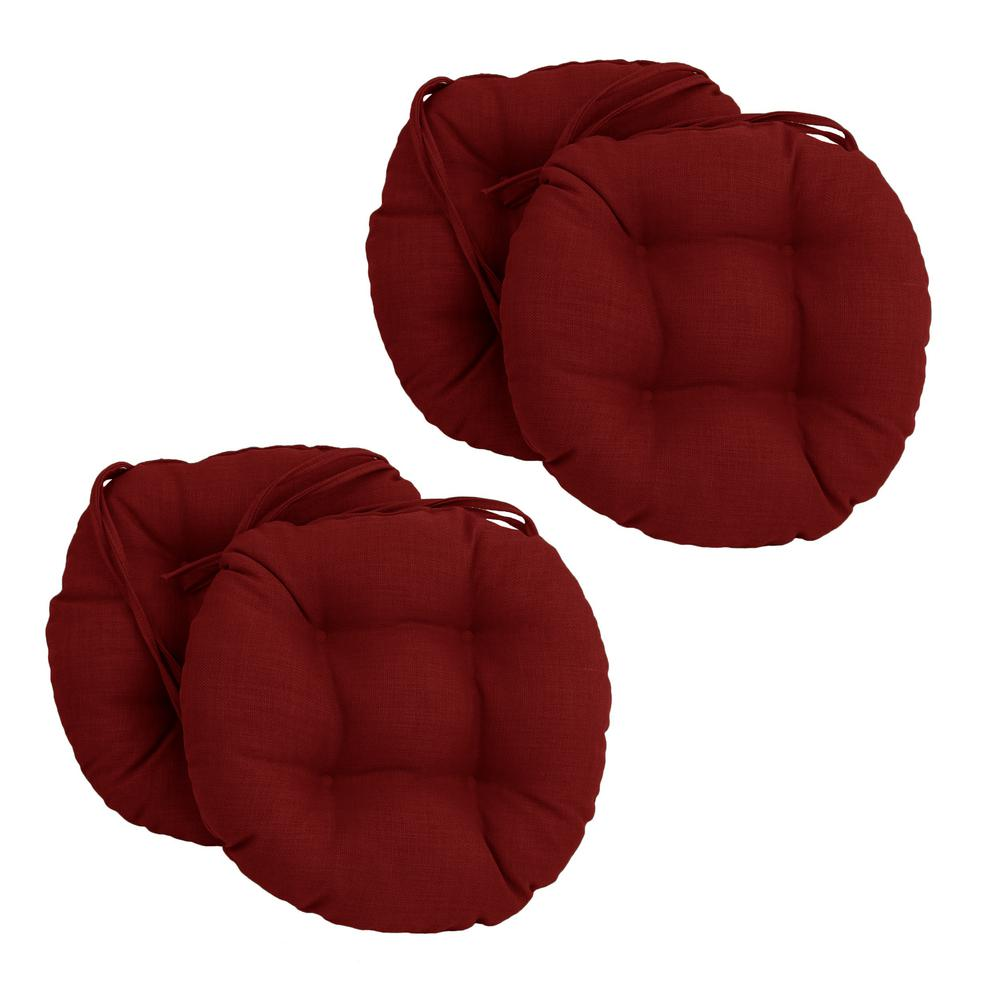 16-inch Spun Polyester Solid Outdoor Round Tufted Chair Cushion
