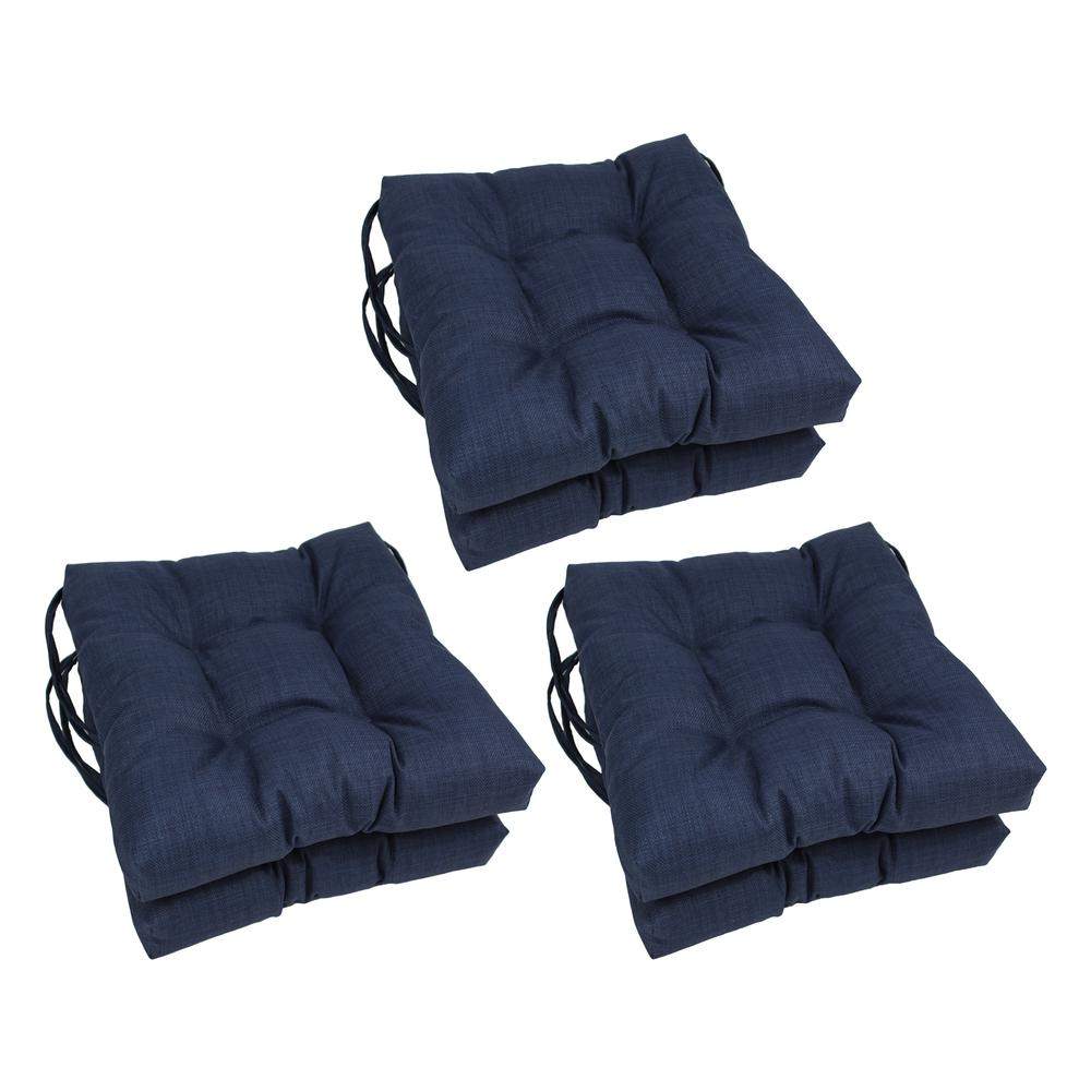 16-inch Spun Polyester Solid Outdoor Square Tufted Chair Cushion
