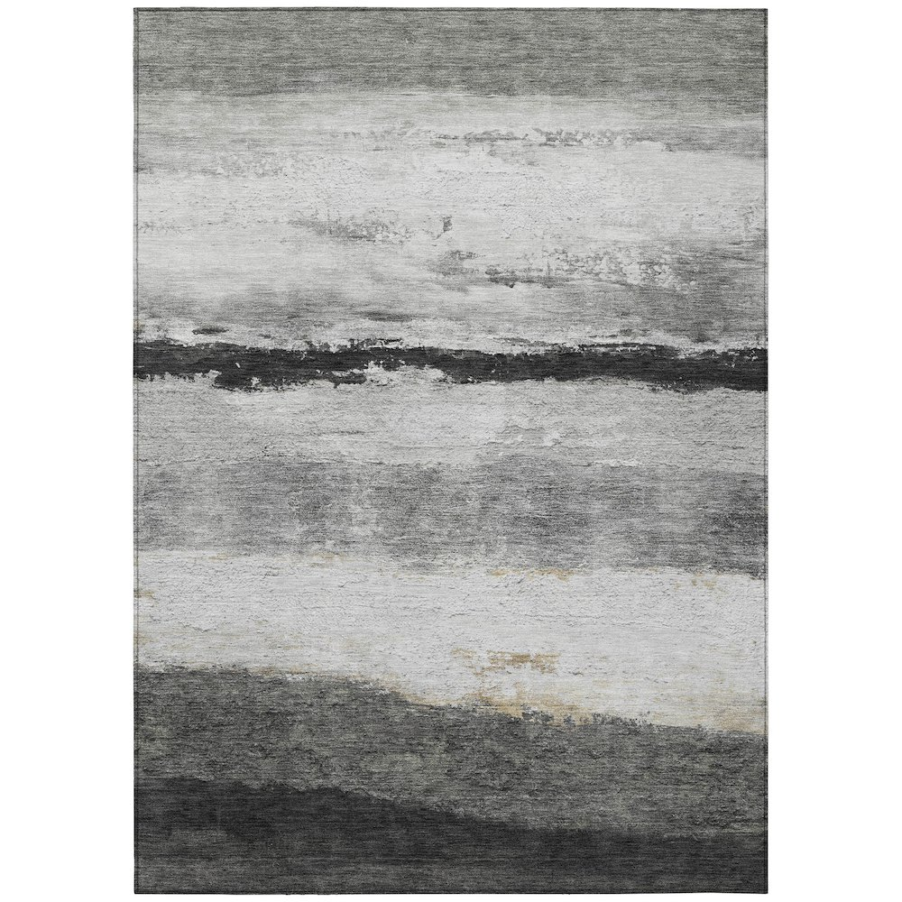 Machine Washable Indoor/Outdoor Chantille ACN2169 Pewter 5' x 7'6" Rug