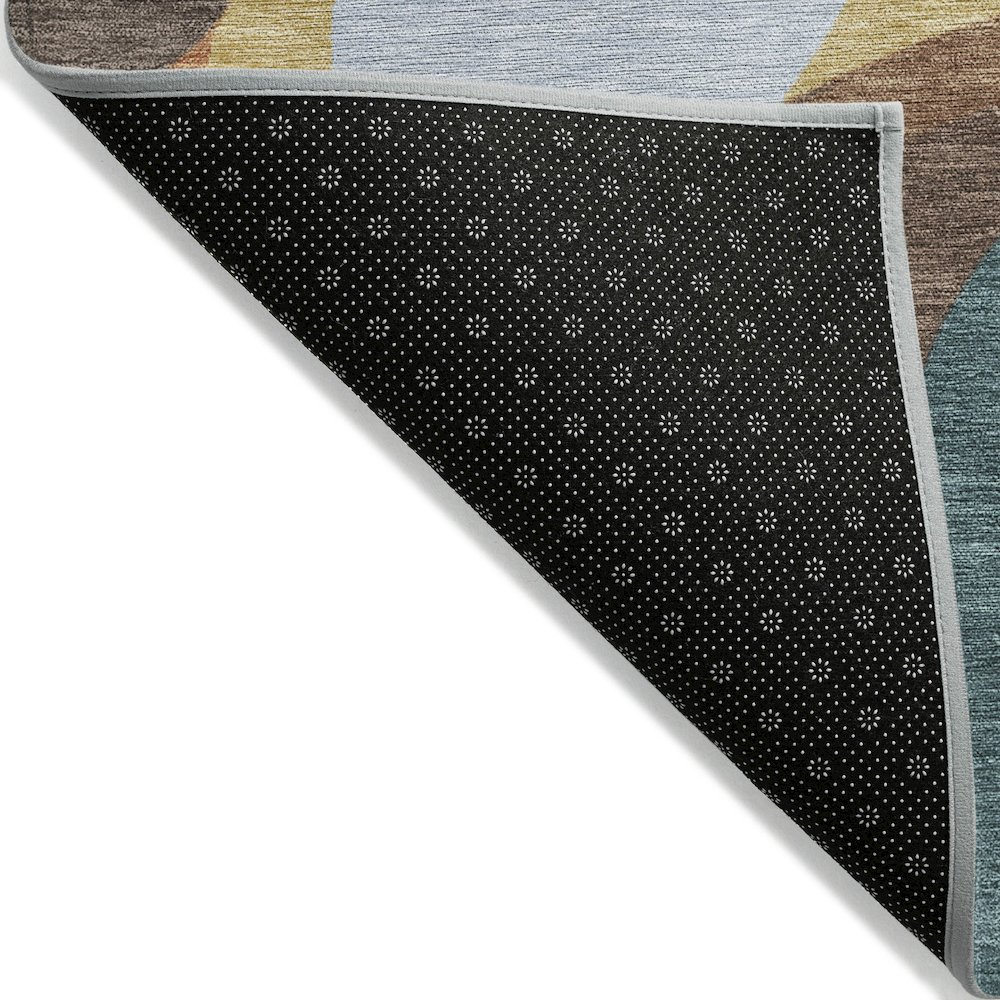 Machine Washable Indoor/Outdoor Chantille ACN2186 Gold 8' x 8' Round Rug