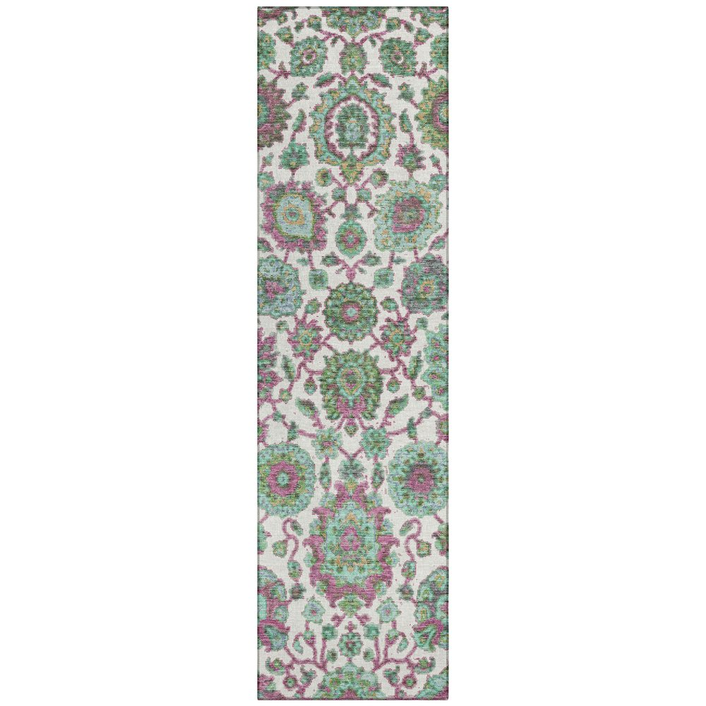 Machine Washable Indoor/Outdoor Chantille ACN2187 Mint 2'3" x 7'6" Runner Rug