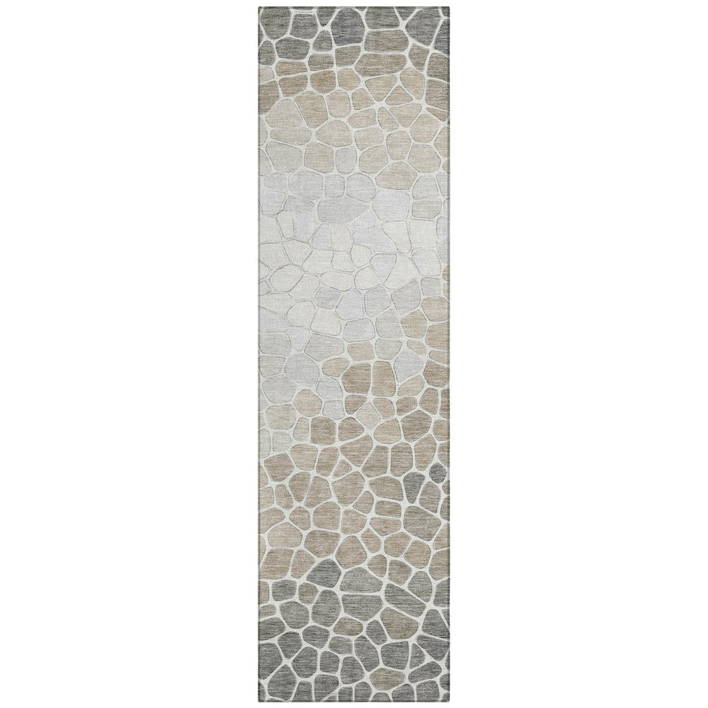 Machine Washable Indoor/Outdoor Chantille ACN2190 Taupe 2'3" x 7'6" Runner Rug