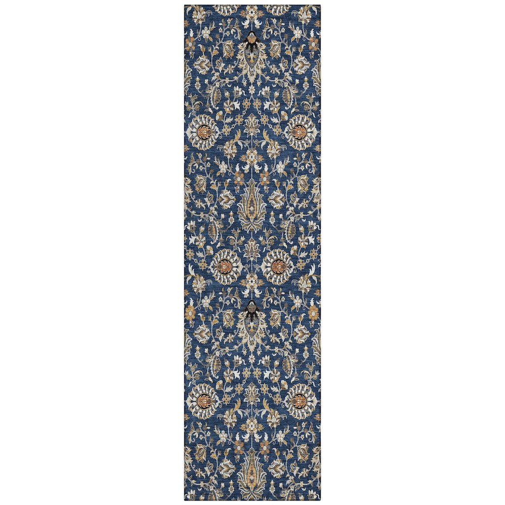Machine Washable Indoor/Outdoor Chantille ACN2192 Navy 2'3" x 7'6" Runner Rug