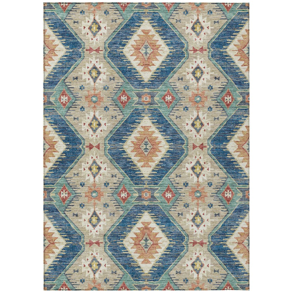 Machine Washable Indoor/Outdoor Chantille ACN2210 Navy 3' x 5' Rug