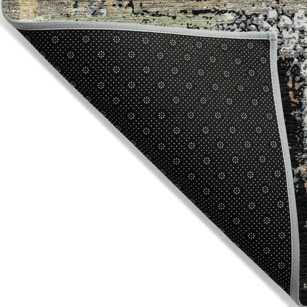 Machine Washable Indoor/Outdoor Chantille ACN2212 Black 8' x 8' Round Rug