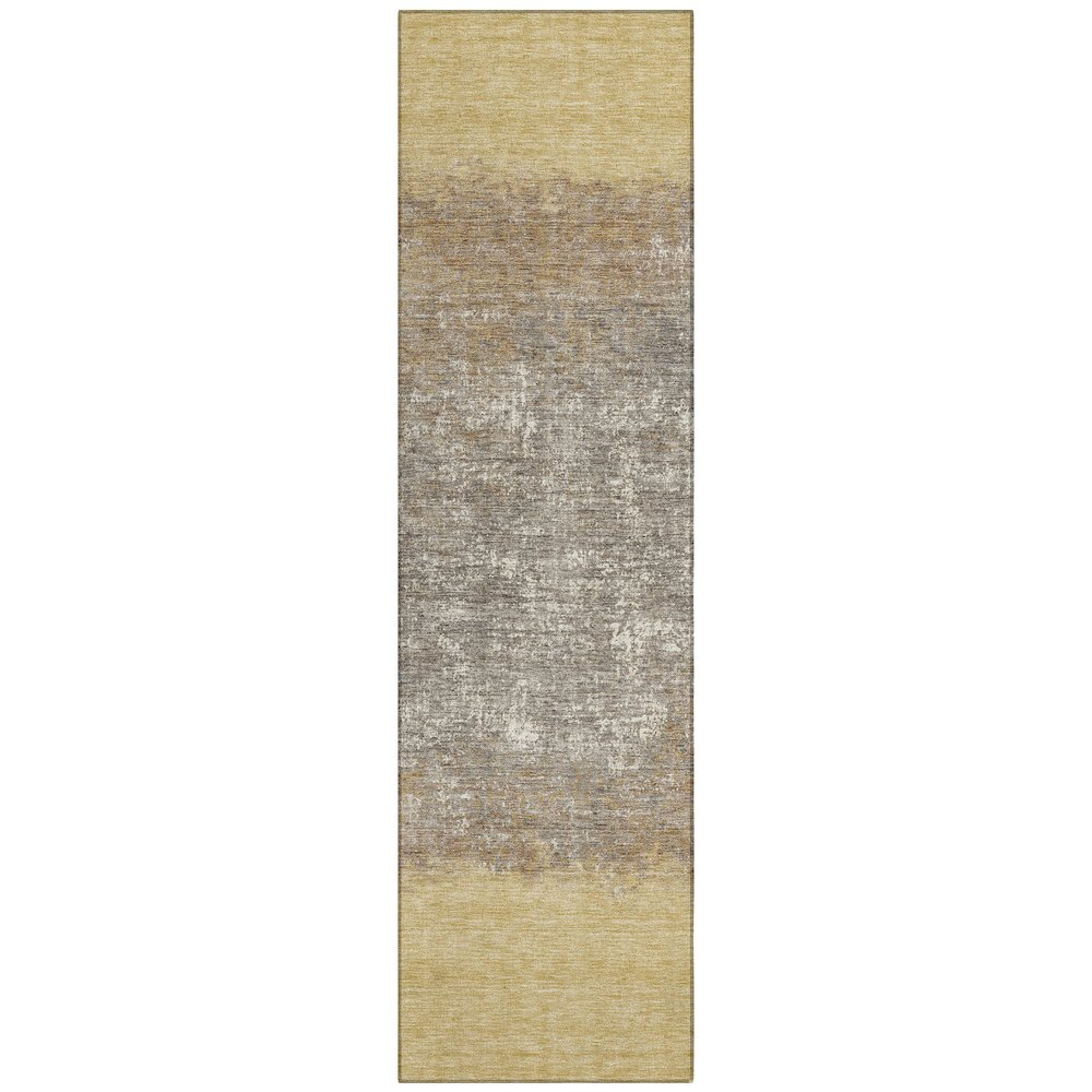 Machine Washable Indoor/Outdoor Chantille ACN2214 Gold 2'3" x 7'6" Runner Rug