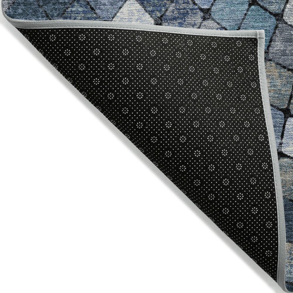 Machine Washable Indoor/Outdoor Chantille ACN2216 Navy 8' x 8' Round Rug