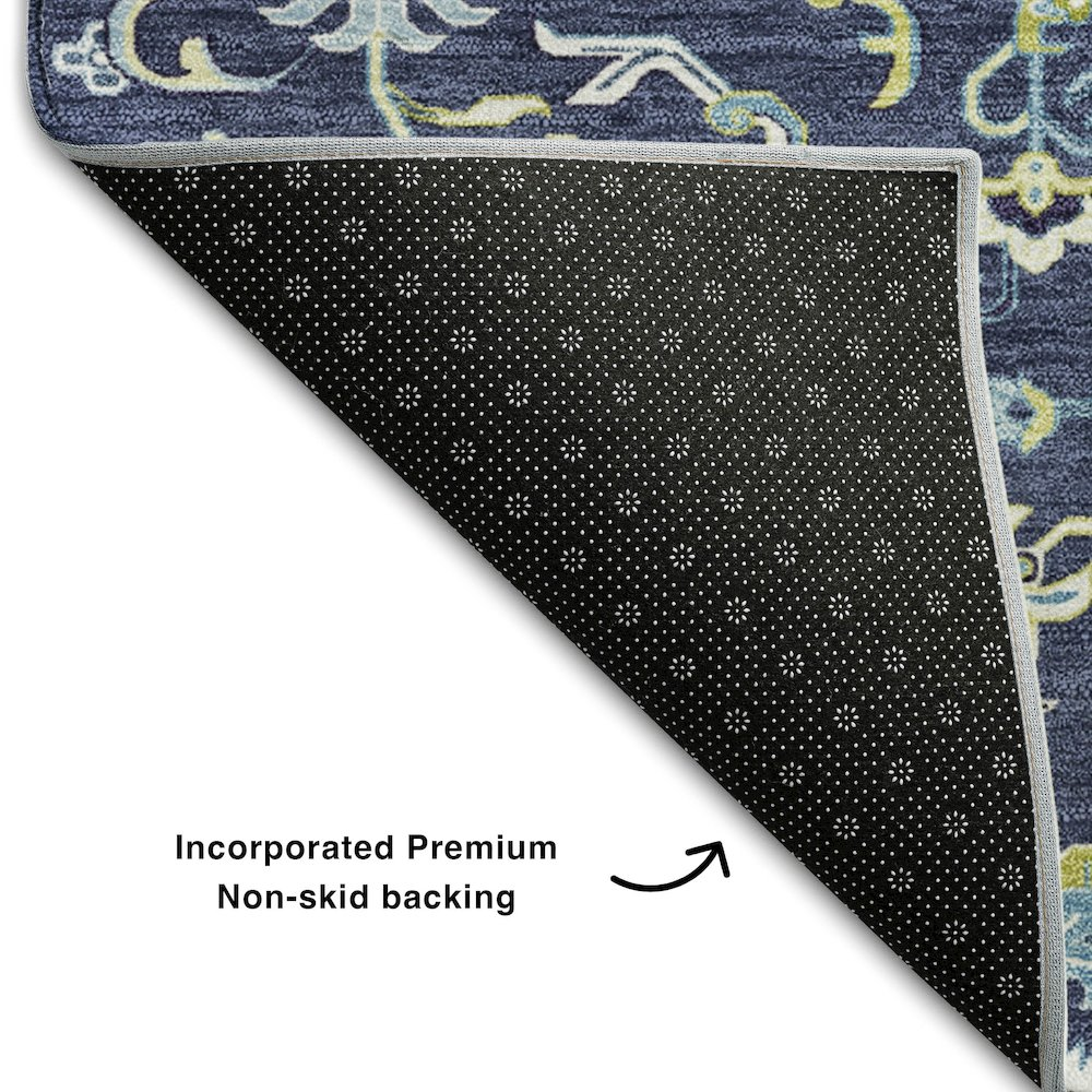 Premium Machine Washable Mayfield AMF1036 Navy 2'6" x 3'10" Rug