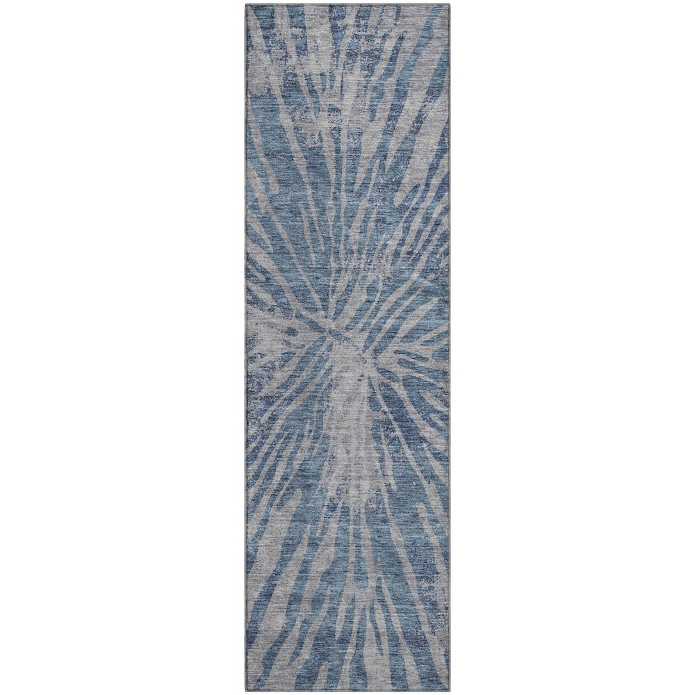 Premium Machine Washable Mayfield AMF818 Blue 2'3" x 7'6" Runner Rug