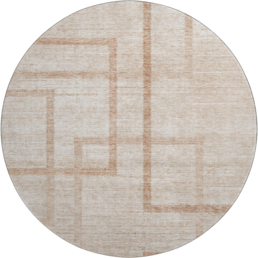 Premium Machine Washable Mayfield AMF827 Coral 8' x 8' Round Rug
