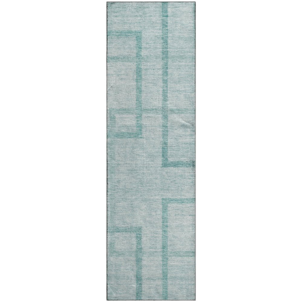 Premium Machine Washable Mayfield AMF827 Teal 2'3" x 7'6" Runner Rug
