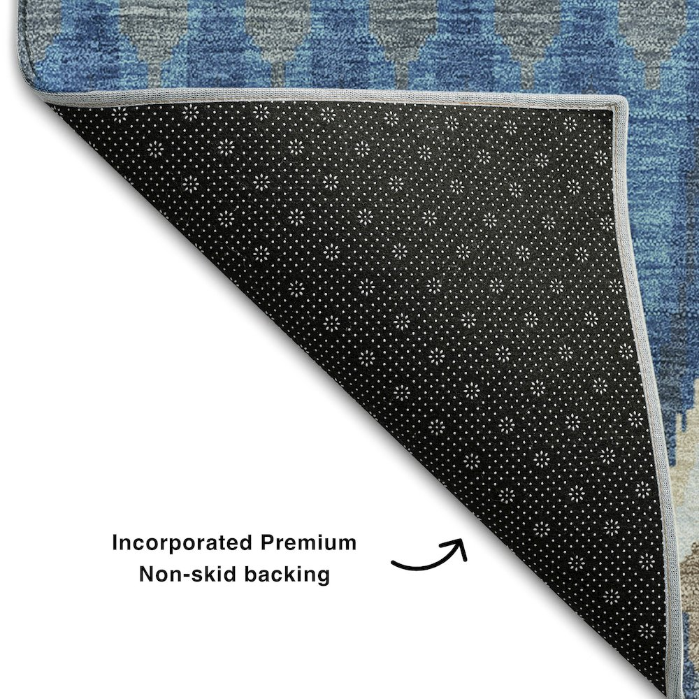 Premium Machine Washable Mayfield AMF860 Navy 8' x 8' Round Rug