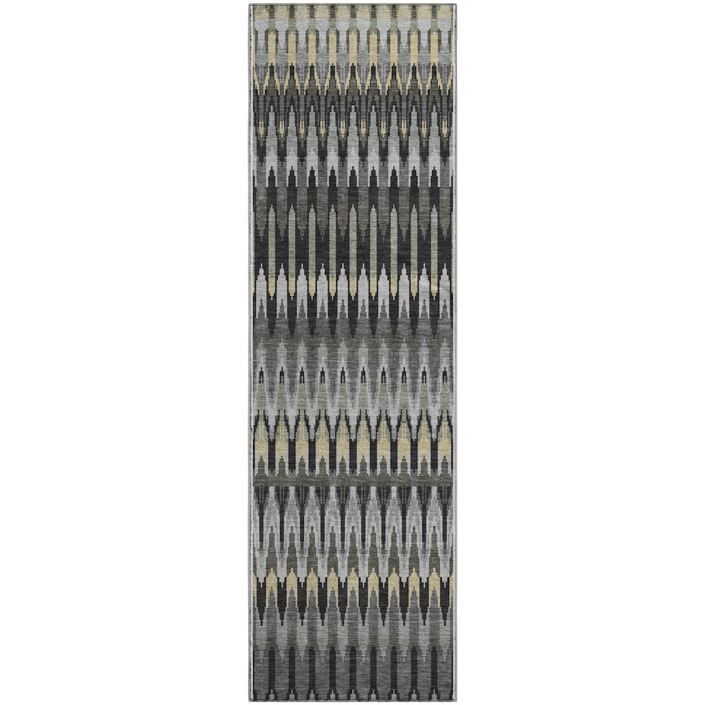 Premium Machine Washable Mayfield AMF860 Charcoal 2'3" x 7'6" Runner Rug