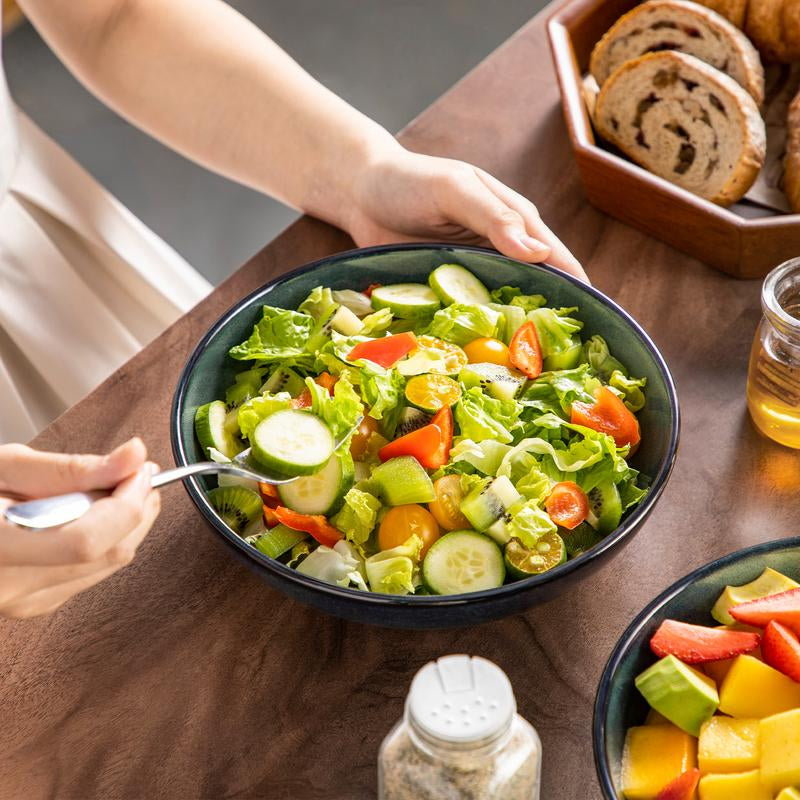 Vancasso Stern 4-Piece Large Pasta Bowls – 38 oz Ceramic Wide Bowls for Soup, Pasta, Salad & Cereal | Microwave Safe, Durable Stoneware Kitchenware