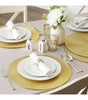 Design Imports Set of 6 Metallic Round Woven Placemat