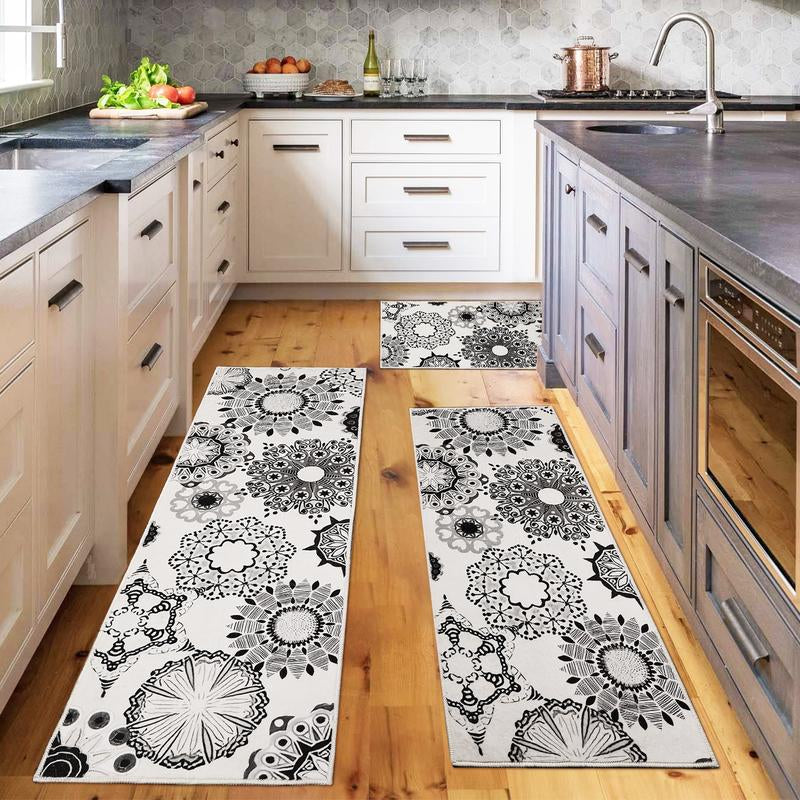Kitchen Rug Set of 3 – Non-Slip, Washable Floor Mats for Kitchen, Bathroom & Laundry