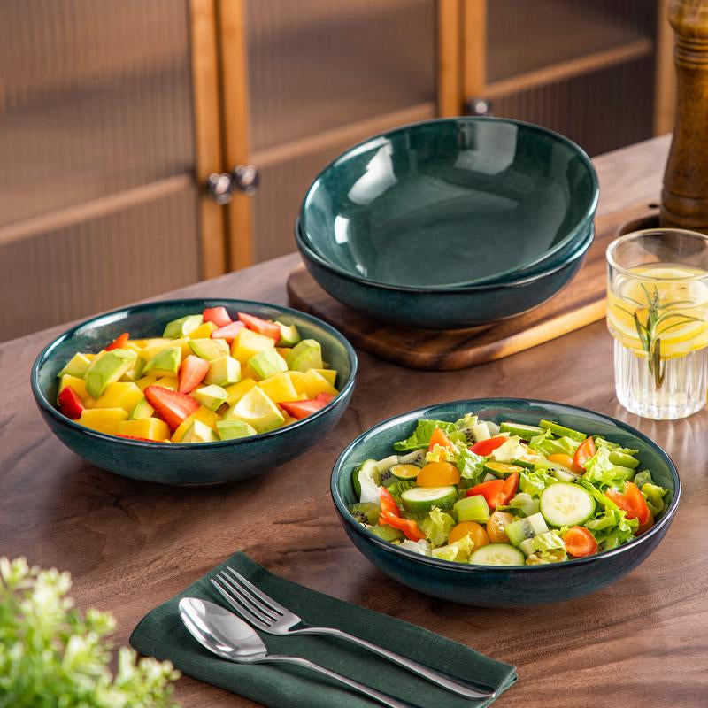 Vancasso Stern 4-Piece Large Pasta Bowls – 38 oz Ceramic Wide Bowls for Soup, Pasta, Salad & Cereal | Microwave Safe, Durable Stoneware Kitchenware