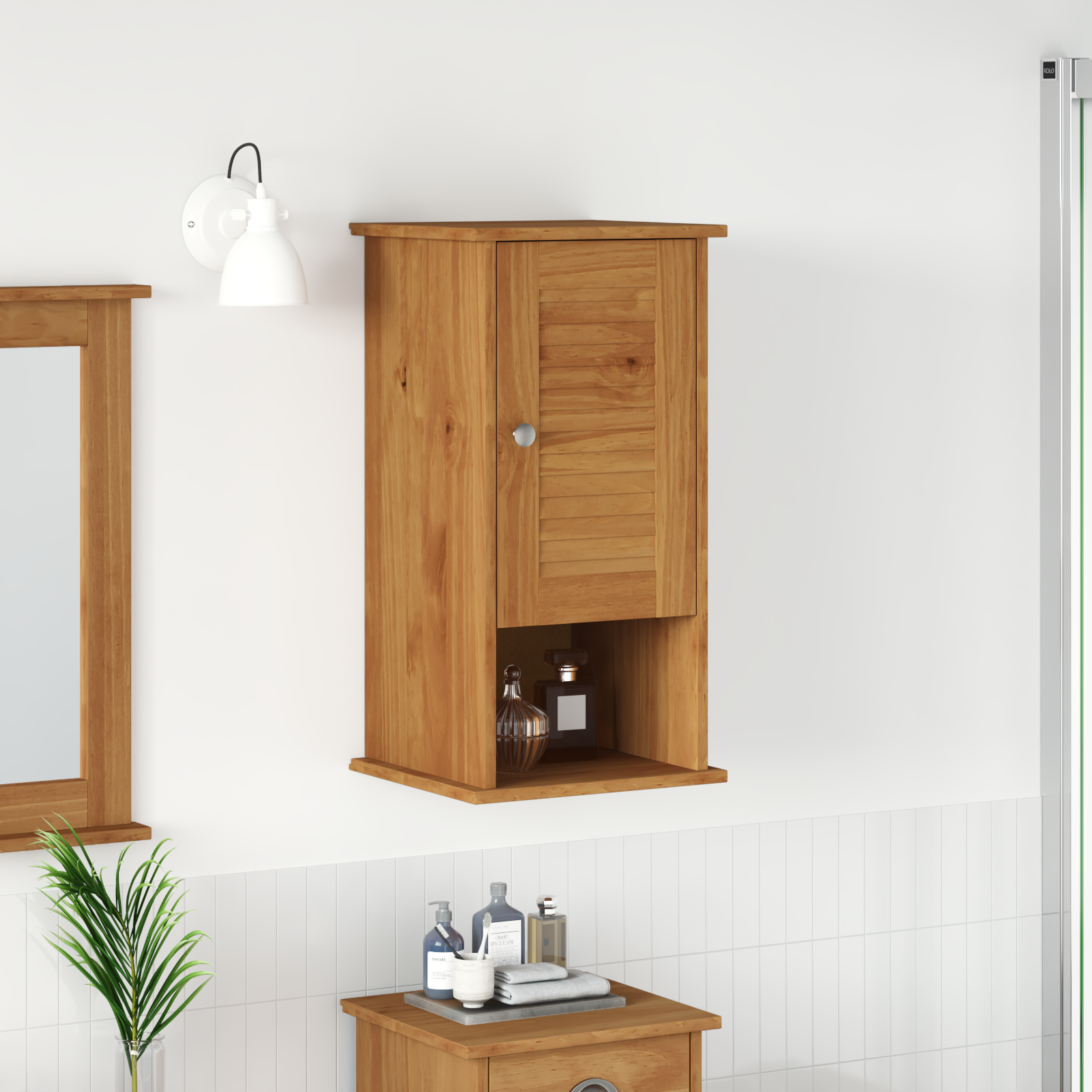 vidaXL Wall-mounted Bathroom Cabinet with Storage VIGO Honey Brown
