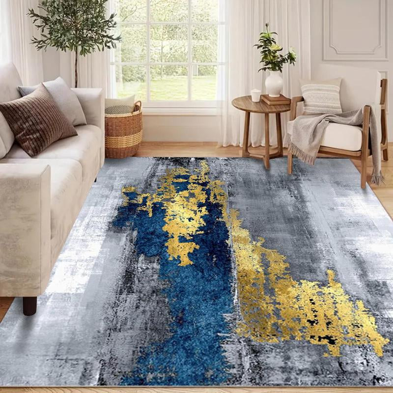 FINOREN Imitation Velvet Carpet  Non Slip Area Rug for Living Room, Entryway, Bedroom, Kitchen and Corridor - Lightweight Mat, Machine Washable Low Pile Rugs