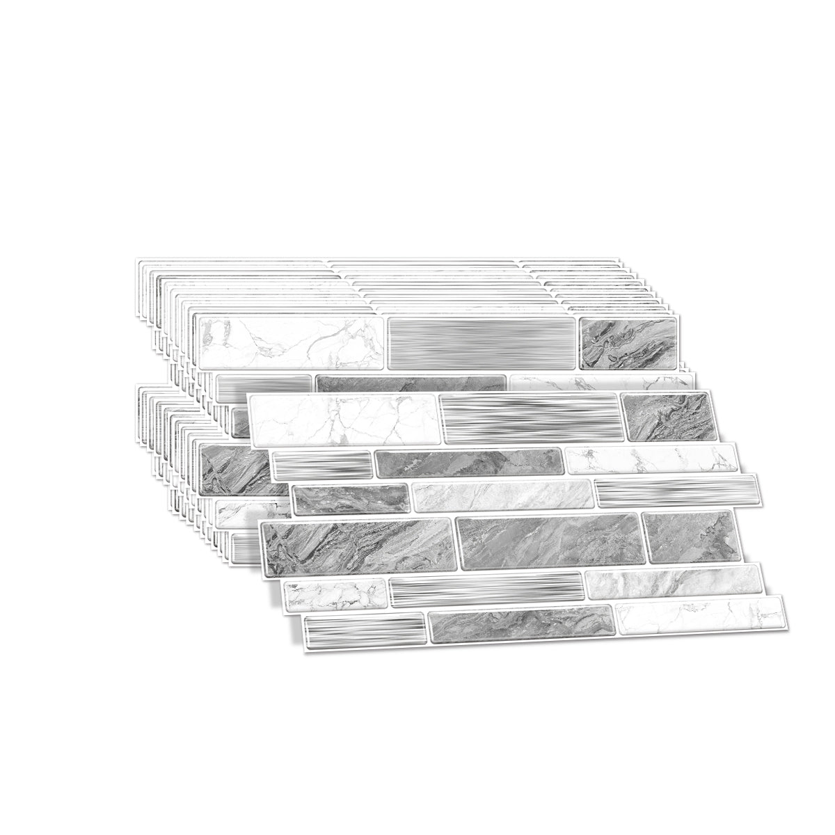 Irregular Shape Modern Grey Marble Pattern Peel And Stick Wallpaper Kitchen Bathroom Tile Stickers
