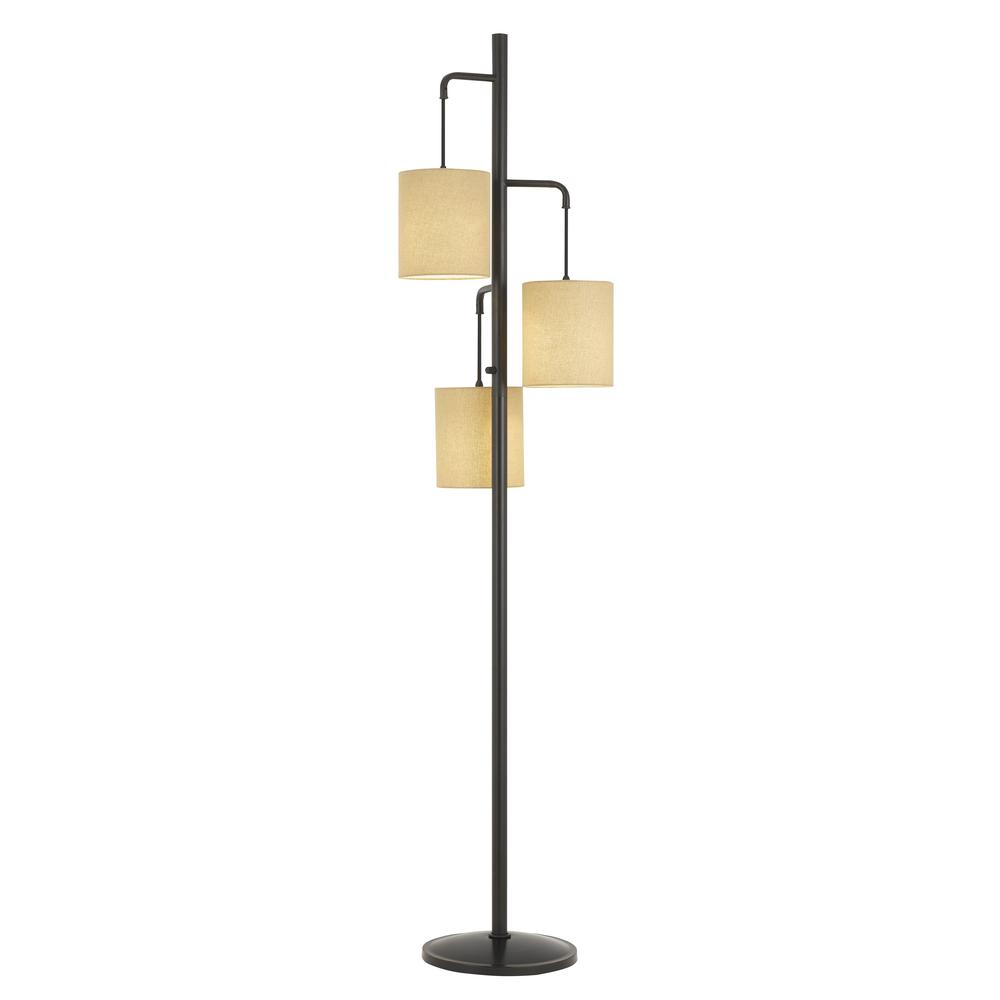 60W x 3 Kirkwall Metallantern Floor Lamp – Fabric Shade