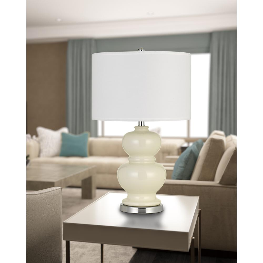 Bergamo Ceramic Table Lamp – Ivory White (Sold as Pair)