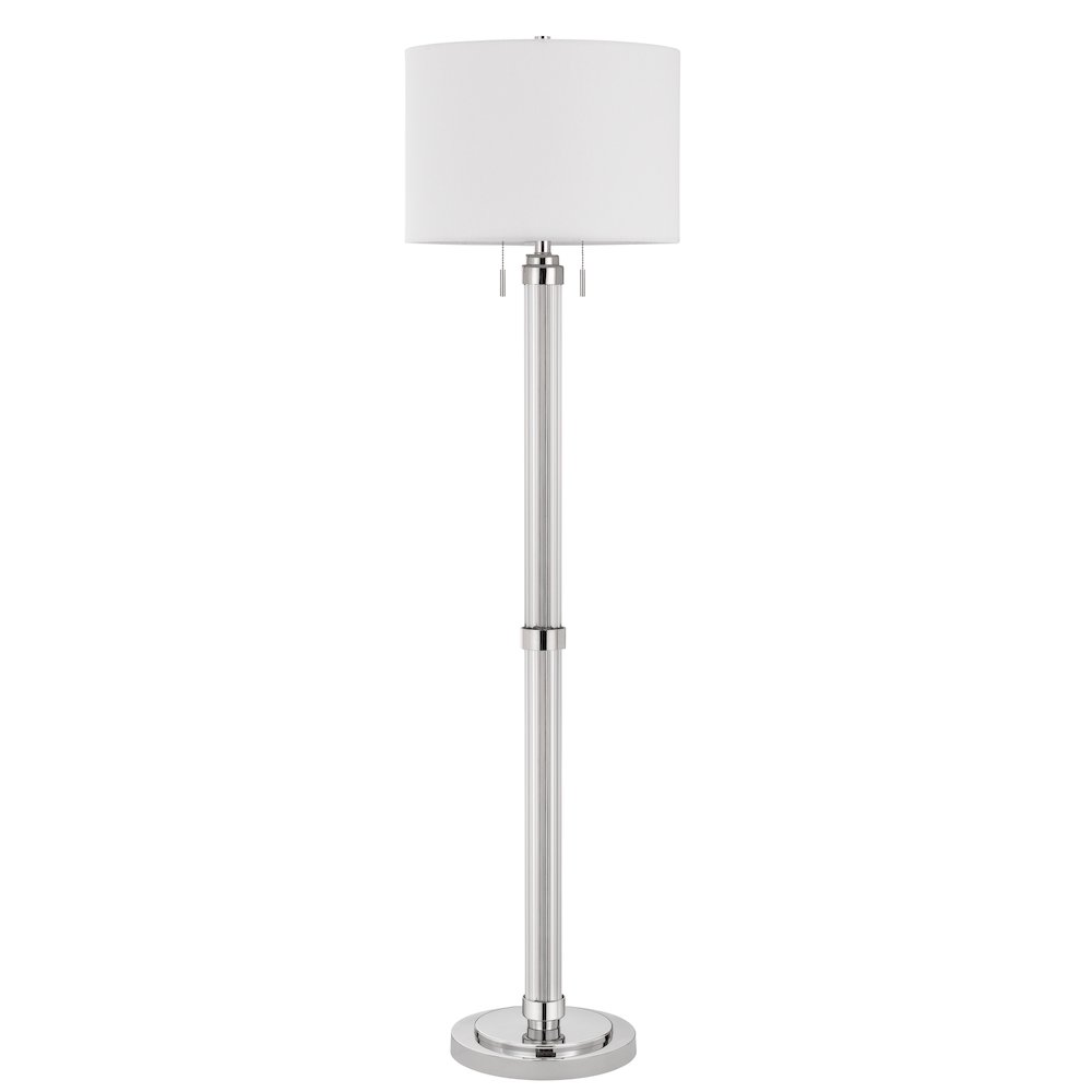 MONTILLA 60W x 2 Metal & Acrylic Floor Lamp with Fabric Shade