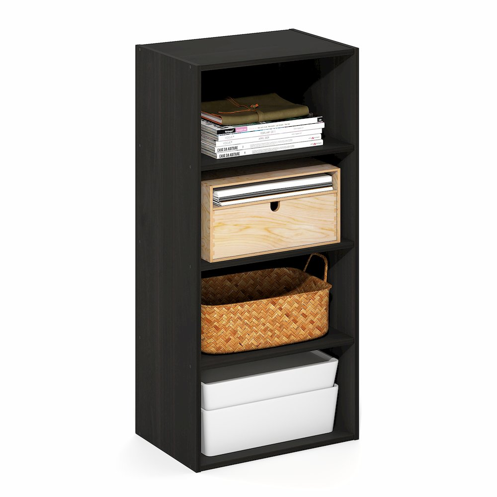 Basic 4-Tier Open Shelf Bookcase – Compact Storage Organizer (11" x 17" x 35")