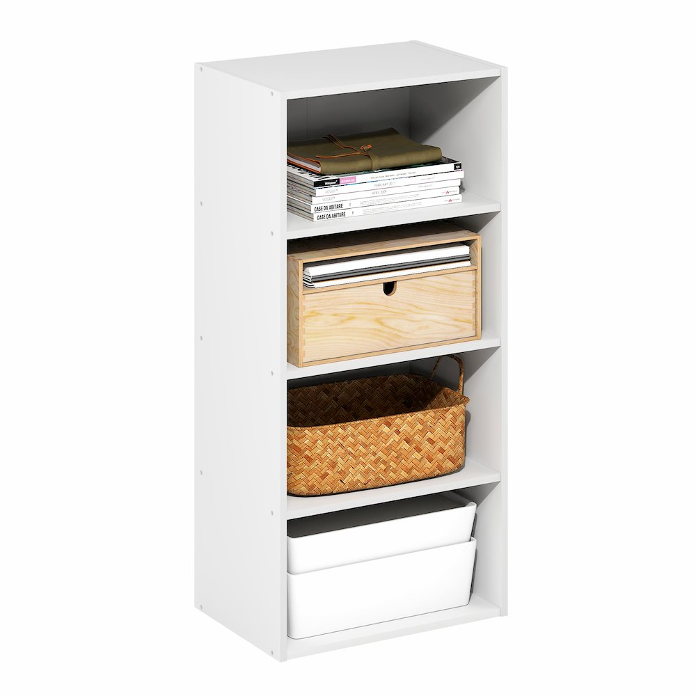 Basic 4-Tier Open Shelf Bookcase – Compact Storage Organizer