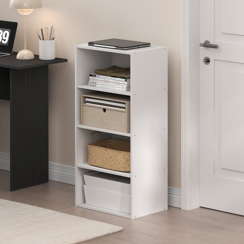 Basic 4-Tier Open Shelf Bookcase – Compact Storage Organizer