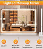 LED Makeup Mirror with 3-Mode Lighting, Touch Control, 10x Magnification, Detachable Base