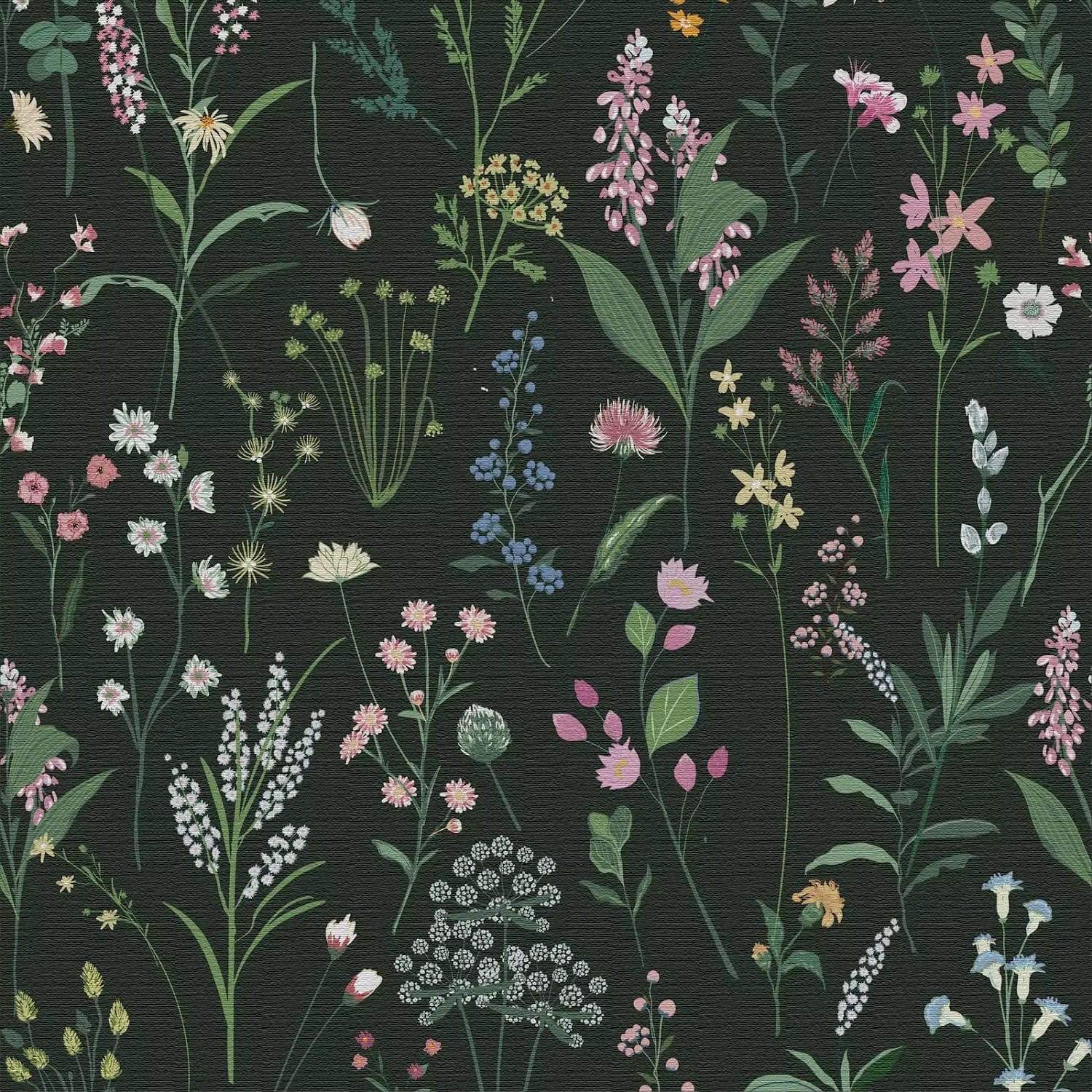 Green Floral Vinyl Peel and Stick Wallpaper