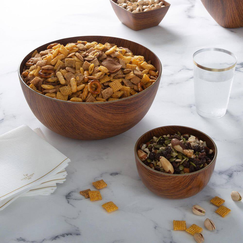 Mahogany Collection 80 Fl. Oz. Brown Plastic Large 9 In. round Serving Bowl