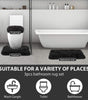 3 Piece Thicken 0.4" Bath Mat Set, Black Bathroom Rug, Contour Mat and Toilet Seat Cover, Super Long Soft Microfiber Water Absorbent and Non Slip Bathroom Rug Set with PVC Point Rubber Backing (Black)