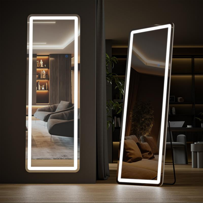 RIMIKING LED Full-Length Mirror with Smart Touch Control,Durable & Safe Design,Multi-Functional Use,Space-Saving Installation, FYLED-2164N