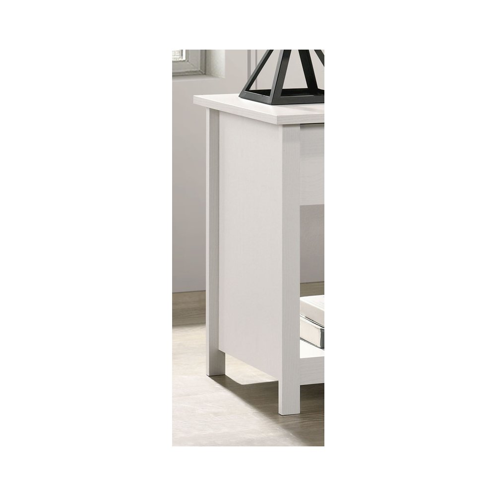 Celeste 20"W White 1-Drawer Nightstand Bedside Table