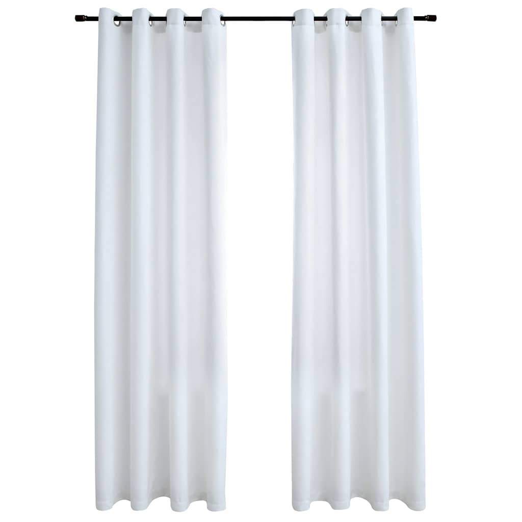 vidaXL Blackout Curtains with Metal Rings 2 pcs Off White 55.1x88.6"