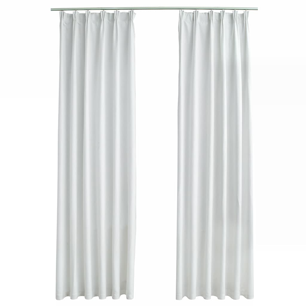 vidaXL Blackout Curtains with Hooks 2 pcs Off White 55.1x68.9"