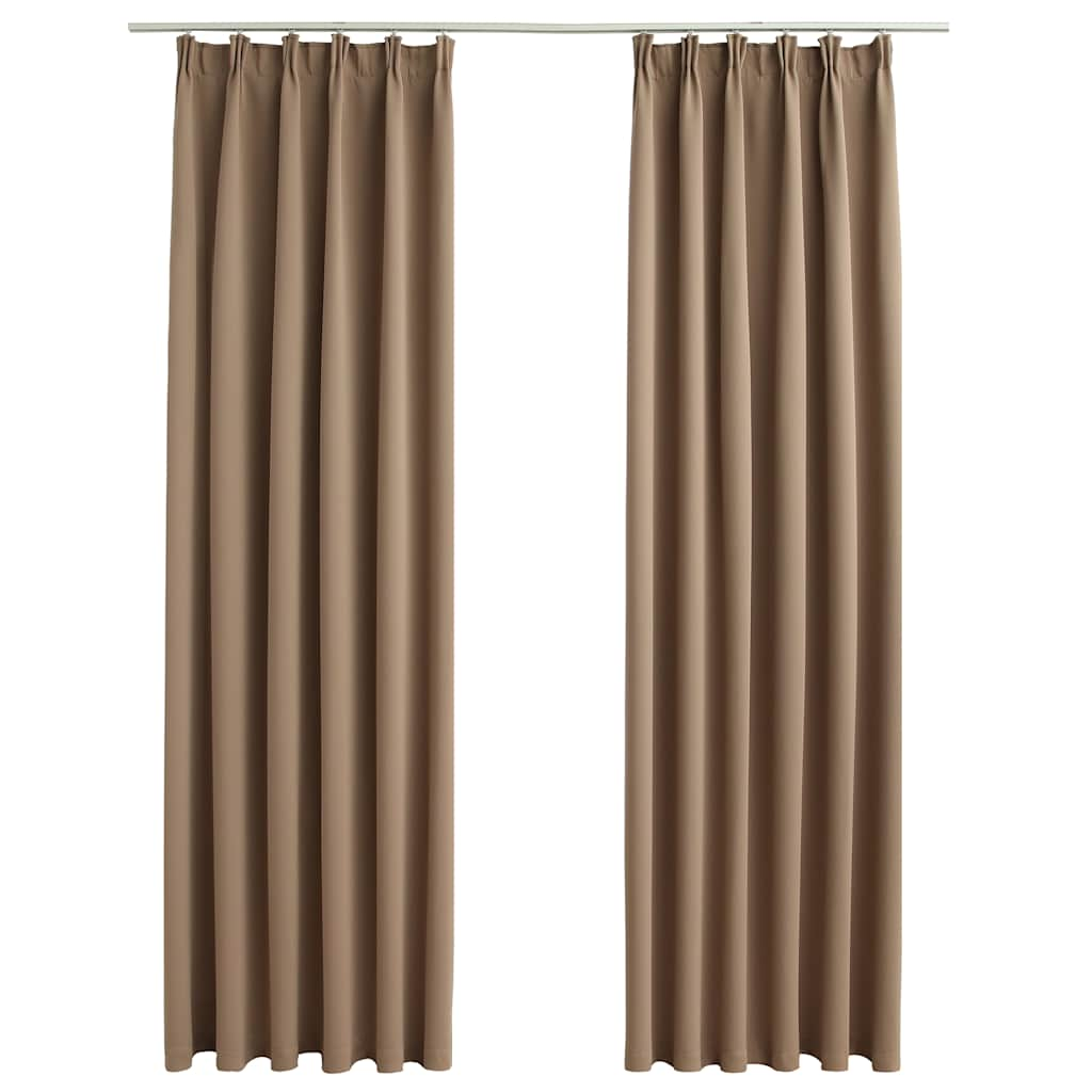 vidaXL Blackout Curtains with Hooks 2 pcs Taupe 55.1x88.6"