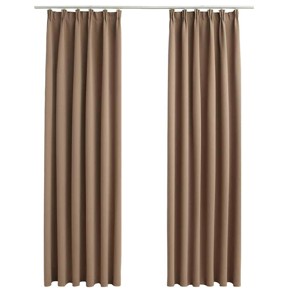 vidaXL Blackout Curtains with Hooks 2 pcs Taupe 55.1x96.5"