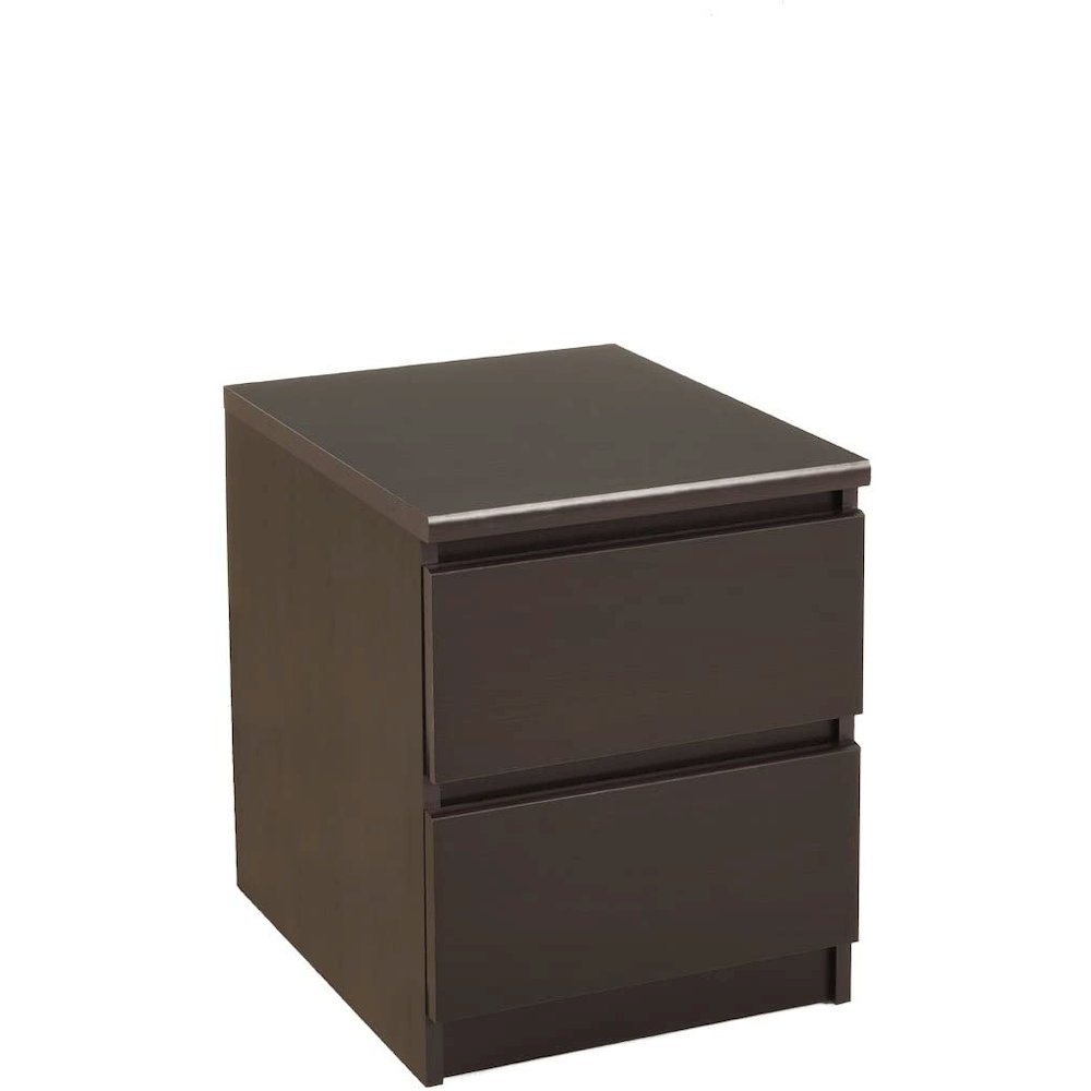 2 Drawer Nightstand White High Gloss