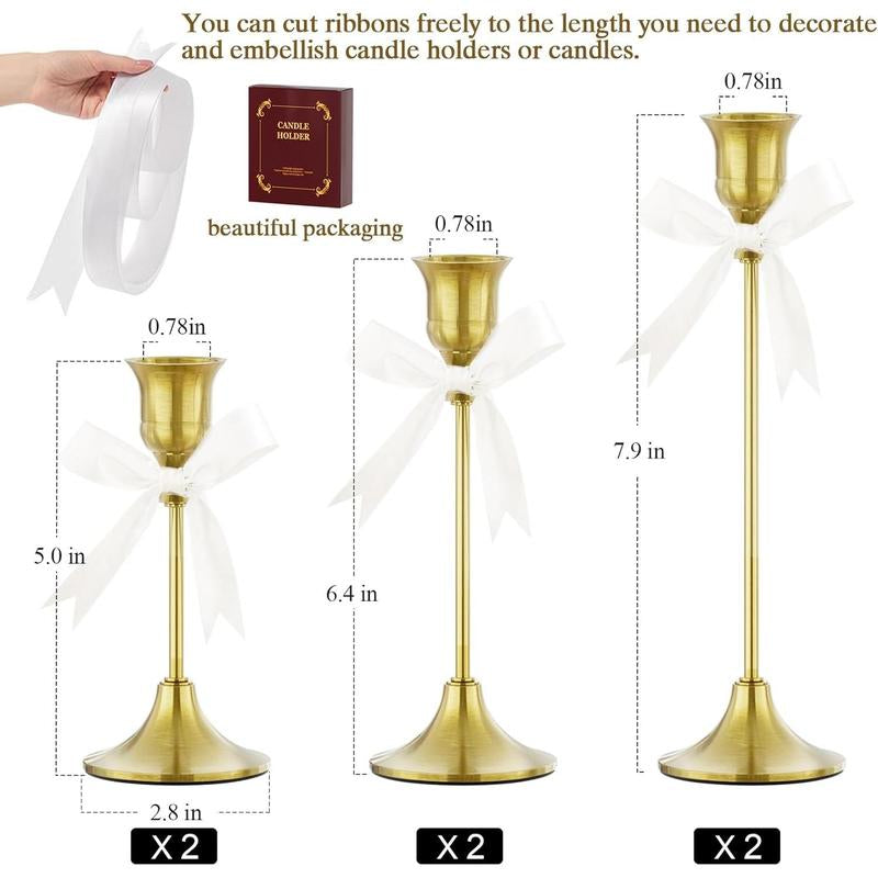 Elegant Metal Candlestick Holder Set – Perfect for Taper Candles, Table Centerpieces, Fireplace, Weddings & Home Decor