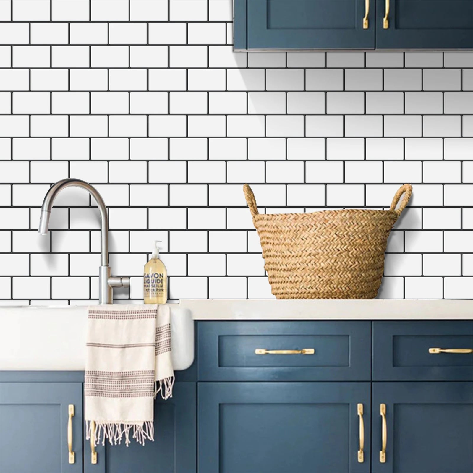 Heat-Resistant 3D Subway Brick Peel and Stick Kitchen Backsplash Tile Stickers