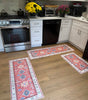 Boho 3-Piece Rug Set – Thick Non-Slip Flannel Mats for Kitchen, Hallway & Laundry
