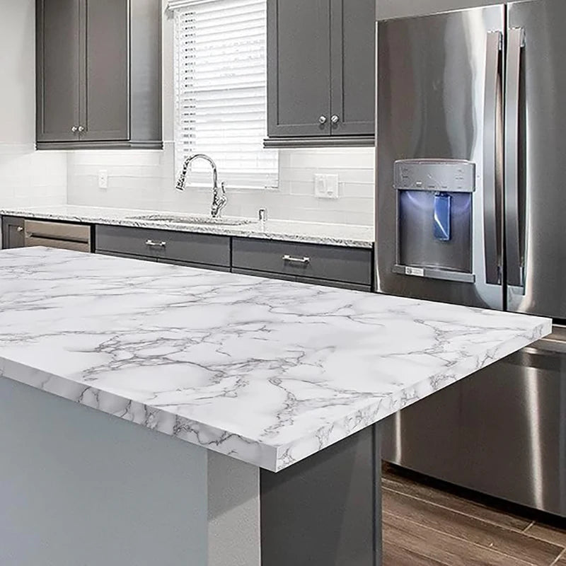 Heat-Resistant Oil-Proof Marble Peel and Stick Kitchen Countertop Wallpaper