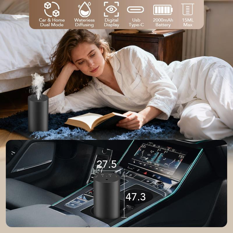 Cozome-Waterless Diffuser for Essential Oil USB Rechargeable Mini Scent Air Machine Aromatherapy Atomizing Diffuser Humidifier with 1/4/8 Hours Continuous Modes