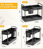 3 Pack Under Sink Organizers And Storage With Dividers,2-Tier Bathroom Organizers and Storage,Kitchen Organization,Cabinet Organizer With Hooks,Hanging Cup,Dividers,Handles